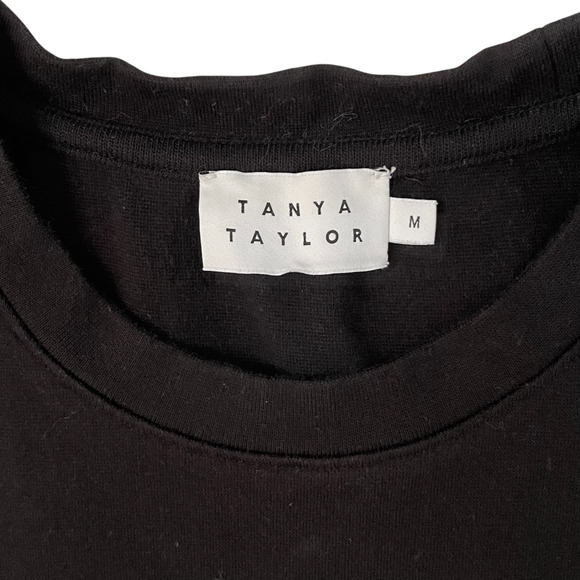 Tanya Taylor Faye Ruffle-Sleeve A-Line Midi Dress - Black - Size M - Picture 4 of 6